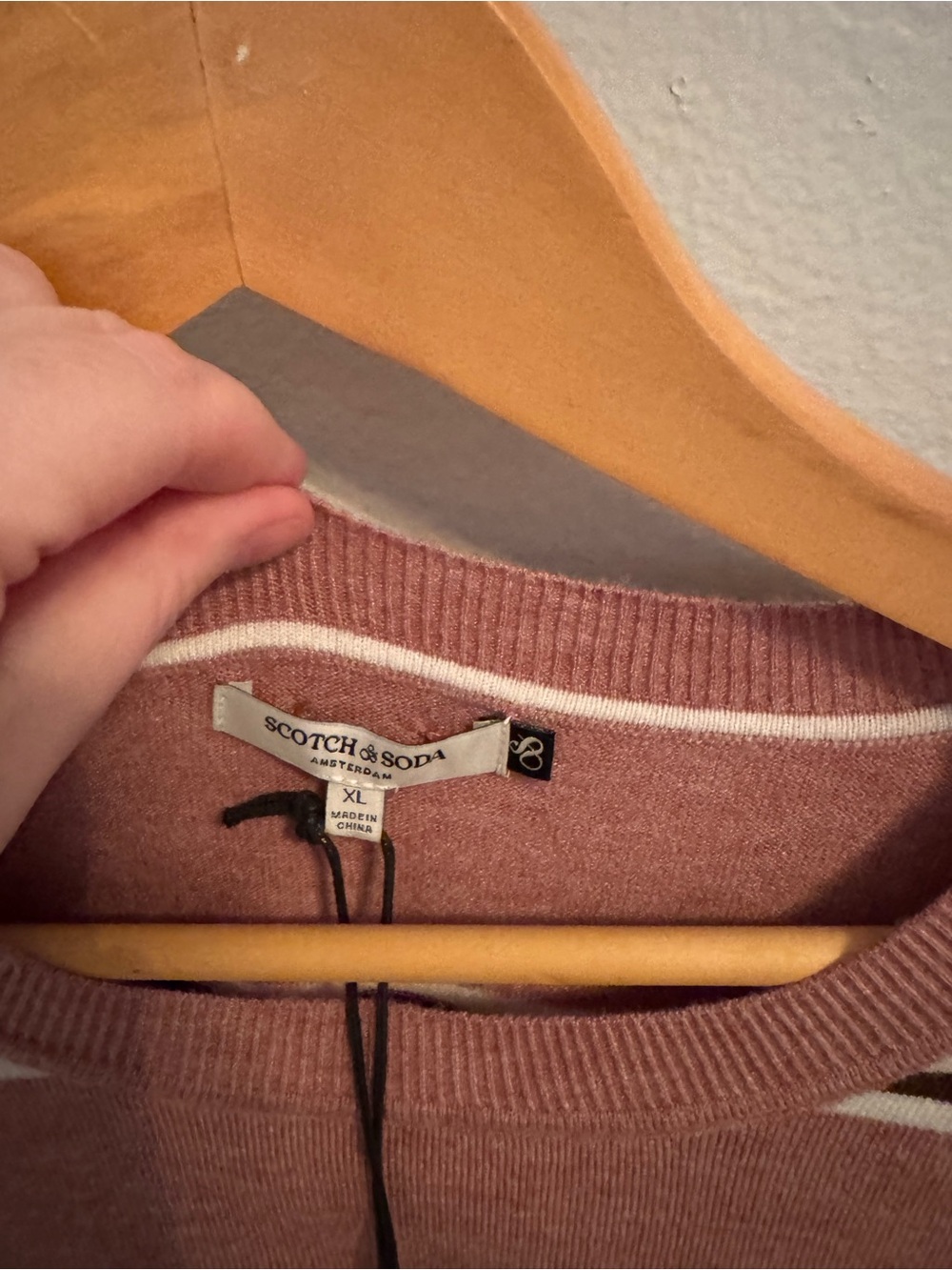Scotch & Soda Brown and Mauve striped sweater XL NWT - Picture 5 of 8
